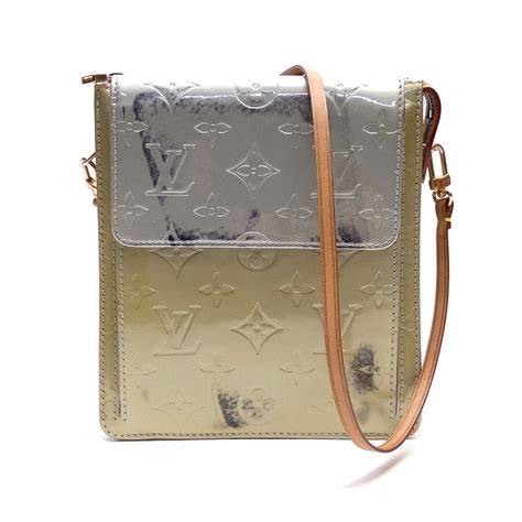 louis vuitton mott beige vernis shoulder bag yellow